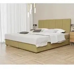 Boxspringbett Schlafzimmerbett ELICIO 200x220cm Stoff Senf inkl. Bettkasten - Gelb