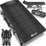 tillvex&reg; Campingbett Schwarz 210 x 80 x 40 cm klappbar mit Tragetasche bis 280 kg 