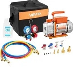 VEVOR Vakuumpumpe mit Manometer, 3,5 CFM 99 L/min, 180 W 1-stufige