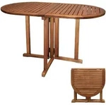 Gartentisch aus Eukalyptus Holz klappbar 120 x 70 cm - oval - Massivholz Outdoor