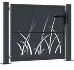 vidaXL Gartentor Anthrazit 100x75 cm Stahl Gras-Design - Grau