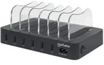 Manhattan 6-Port USB-Ladestation, Sechs USB-A-Ports, bis zu 2,4 A/5 V pro Port, 50 W