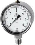 Riegler Manometer, CrNi-Stahl, Sicherh., G 1/4 radial unten, 0-100,0 bar, &Oslash; 63