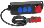 Unitec Stromstation Steyregg mit 3x Steckdose & 1x CEE Steckdose 2 m - Schwarz