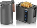 Arendo Fr&uuml;hst&uuml;cks-Set Edelstahl, Wasserkocher mit Temperatureinstellung 1,5l,