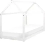 BELIANI Hausbett f&uuml;r Kinder Wei&szlig; aus Holz 90 x 200 cm mit Lattenrost...