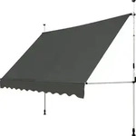 COSTWAY 300cm breit Klemmmarkise Balkonmarkise mit Handkurbel Sonnenmarkise...