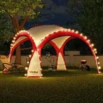 LED Event Pavillon XXL DomeShelter 450cm Garten inkl. Solarmodul Designer Gartenzelt