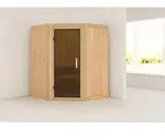 Sauna Larin : ohne Dachkranz : Graphit Ganzglast&uuml;r : ohne Ofen Dachkranz: ohne