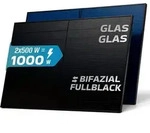 SUNNIVA&reg; Solarmodul 2x 500 W FULL BLACK Bifazial Glas/Glas PV Modul Solarpanel...