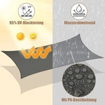 WOLTU Sonnensegel, Sonnenschutz, aus PES, 200 g/m2 Polyester, 95% UV Schutz,