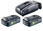 Festool Energie Set 18V 2xTBX4/SCA16 mit 2x BP 18 TBX 4 C-ASI Akku 18 V 4,0 Ah...
