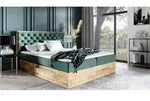 Boxspringbett Schlafzimmerbett DIONA 200x200cm Stoff Gr&uuml;n inkl. Bettkasten