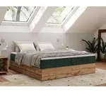 MKS MEBLE Boxspringbett, Polsterbett WOOD ZERO ohne Kopfteil, mit Stauraum &