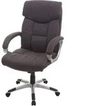 B&uuml;rostuhl HWC-A71, Chefsessel Drehstuhl Schreibtischstuhl, Stoff/Textil, dunkelgrau