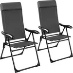 tectake&reg; Campingstuhl M&uuml;ritz Belastbarkeit 120 kg, 57 x 65 x 112 cm - Dunkelgrau