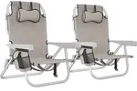 tectake&reg; Aluminium Strandstuhl Coral klappbar, mit Rucksackfunktion...