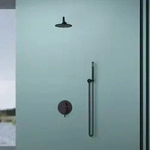 doporro Design Unterputz-Duschsystem Duschset schwarz matt Regen-Duschkopf rund...