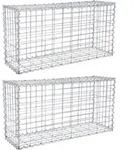 SONGMICS 100 x 50 x 30cm Gabionen&times;2 Maschenweite 10 &times; 5 cm St&uuml;tzmauern...
