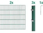 Alberts Doppelstabmatten Zaun, H&ouml;he 200 cm, L&auml;nge 4 m, Zaun-Komplettset zum