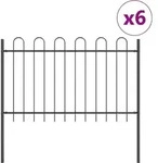 vidaXL Gartenzaun 6 pcs Grau 10,2 x 1,2 m Pulverbeschichteter Stahl - Grau