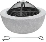 Feuerschale 2-in-1 in Granit-Optik | ca. &Oslash; 60 cm | inkl. Grillrost,...