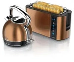 Arendo Fr&uuml;hst&uuml;cks-Set Edelstahl, Wasserkocher mit Temperatureinstellung 1,7l, 4