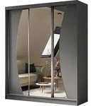 ALTDECOR Kleiderschrank mit Spiegel und Schiebet&uuml;ren VOXI, kugelgelagerte
