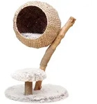 Fudajo Kratzbaum Zweigdesign mit Katzenkorb 83 cm hoch, Designer...