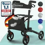 ELONEO Rollator faltbar und leicht mit Sitz, Leichtgewicht-Reiserollator aus