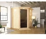 Karibu Sauna Innensauna Tonja Eckeinstieg Ofen 3,6 kW -Ofen externe Strg. easy