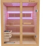 Dewello Finnische Sauna TOFINO 160x150 Kabine aus Hemlock Tannenholz mit,4,5 kW