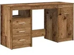 vidaXL Schreibtisch mit Unterschrank Altholz Holzwerkstoff - Braun