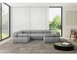ALTDECOR Modulares Sofa Ecksofa in U-Form - Birno-U1 - 285x190x70 cm Hellgrau...