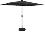 vidaXL Gartenparasol mit LED-Lichtern und Sockel 200 x 300 cm - Grau