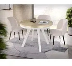 Designer Runder Ausziehbarer Esstisch - Loft-Stil, Industriell, Platzsparend -...