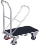 VARIOfit Klappb&uuml;gelwagen mit Schiebeb&uuml;gel und Riffelgummimatte aus Aluminium