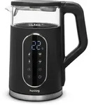 Huslog Elektrischer Wasserkocher mit Temperaturanzeige Glas 1,7L 2200W Touchpane -
