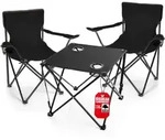 BigDean 2 St&uuml;ck Campingst&uuml;hle & Campingtisch faltbar &ndash; Faltstuhl in Schwarz...