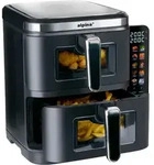 alpina Double Airfryer XXL - Hei&szlig;luftfritteuse 11L - Air Fryer mit 2 Kammern -...