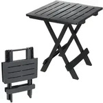 Kunststoff Klapptisch 45 x 43 cm - anthrazit - Garten Beistelltisch klappbar -...