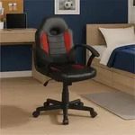 Schreibtischstuhl Junior h&ouml;henverstellbar ergonomischer Drehstuhl Schwarz-Rot -