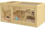PawHut Hamsterk&auml;fig aus Holz Kleintierk&auml;fig Spielhaus f&uuml;r Gerbils mit...