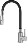 Kitchen faucet with bent spout - 2 types of spray