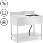 Expondo Royal Catering Sp&uuml;ltisch - 1 Becken - Edelstahl - 100 x 60 cm - -...