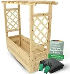 holz4home&reg; Pflanzkasten M mit Dach aus Tannenholz inkl. Vlieseinlage I...
