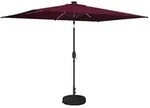 vidaXL Gartenparasol mit LED-Lichtern und Sockel 200 x 300 cm - Rot
