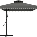 Outsunny Sonnenschirm 243x243cm Balkonschirm mit UV-Schutz, Doppeldach,...