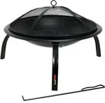 Stahlkamin mit klappbaren Beinen 56*39cm - W-99912 - Schwarz
