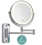 Relaxdays Kosmetikspiegel Wand, mit LED-Beleuchtung, 10-fach, 360&deg; drehbar, &Oslash;...